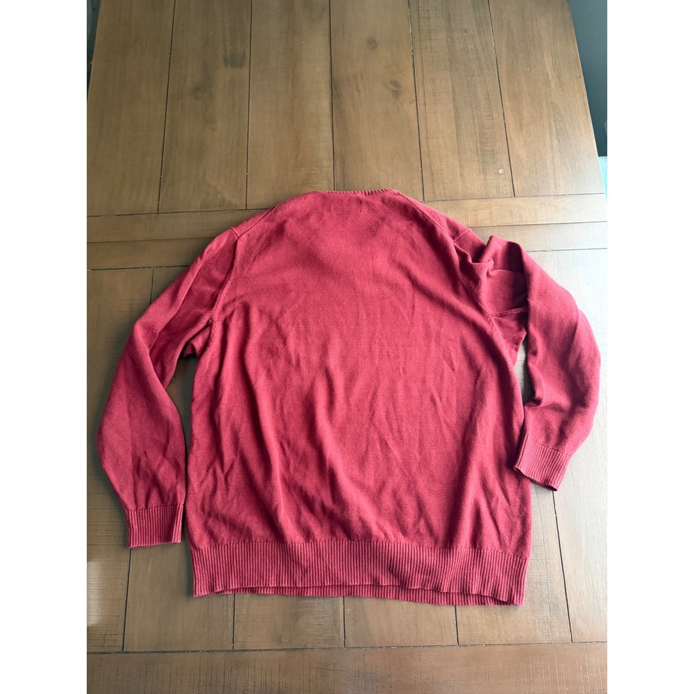 Duluth Trading Co Mens 2XL Tall Red Crew Neck Cotton Blend Knit Sweater - Picture 5 of 6